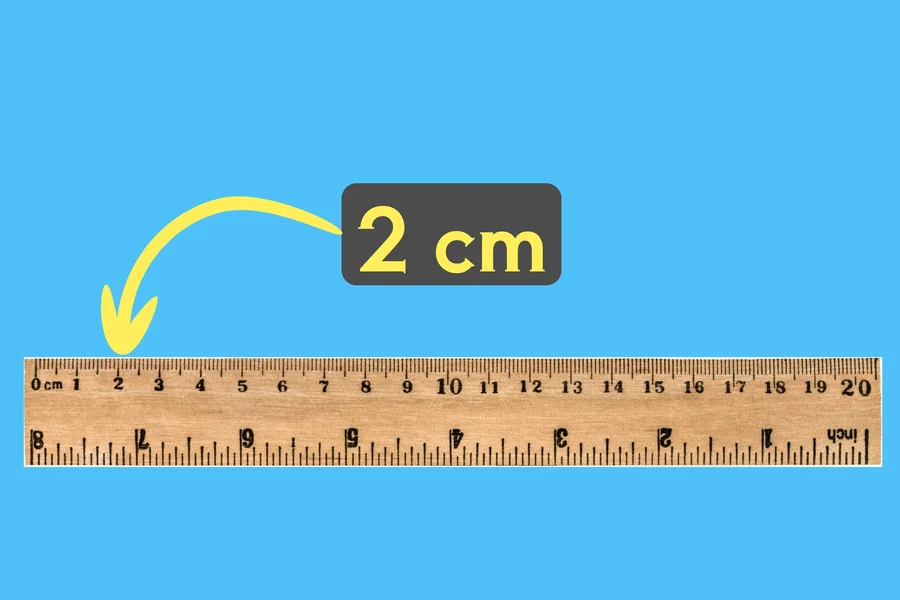 how big is 2 centimeters