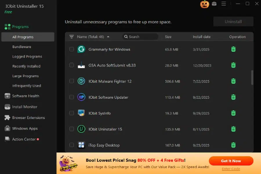 Launch IObit Uninstaller 15